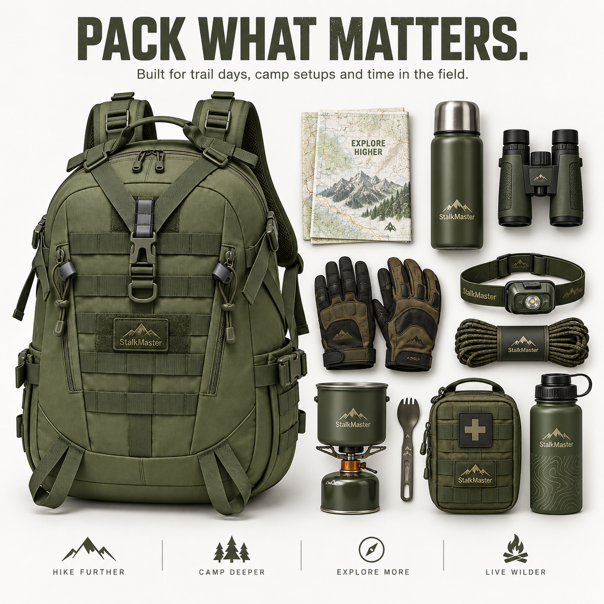 STALKMASTER™ RIDGELINE TACTICAL BACKPACK: